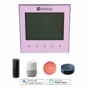 Prémium Wifi - üveg termosztát pink színben B1000