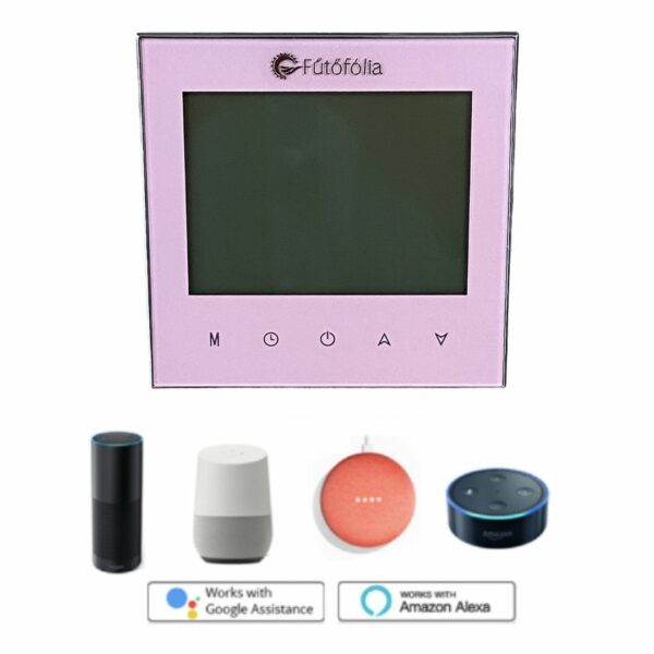 Prémium Wifi - üveg termosztát pink színben B1000